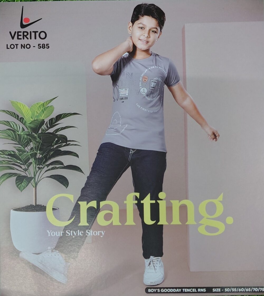 Verito Half Sleeves Round Neck Tencil Tshirt for Kids - Image 8